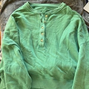 green quarter button up